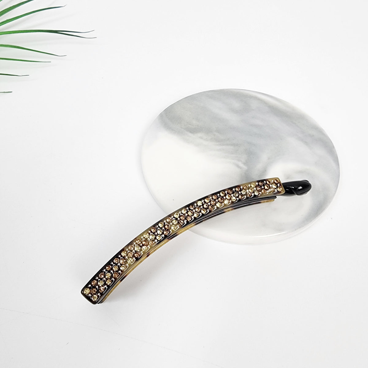 Slim Small Banana Clip 3.9 in – 4 Brown Champagne