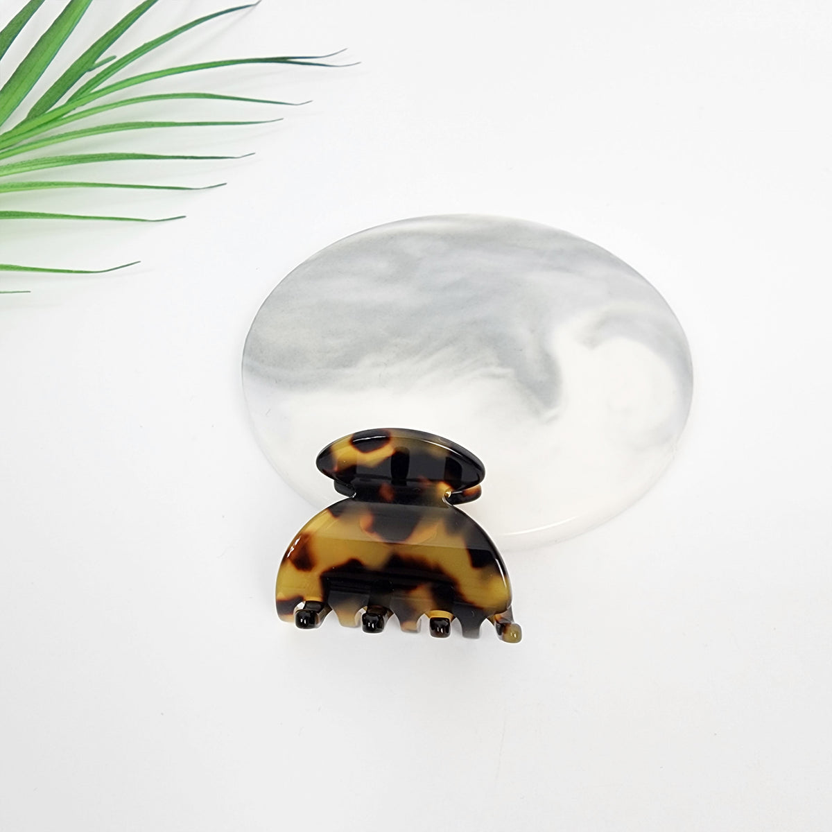 Half Moon Mini Hair Claw Clip 1.6 in – 2 Leopard Brown