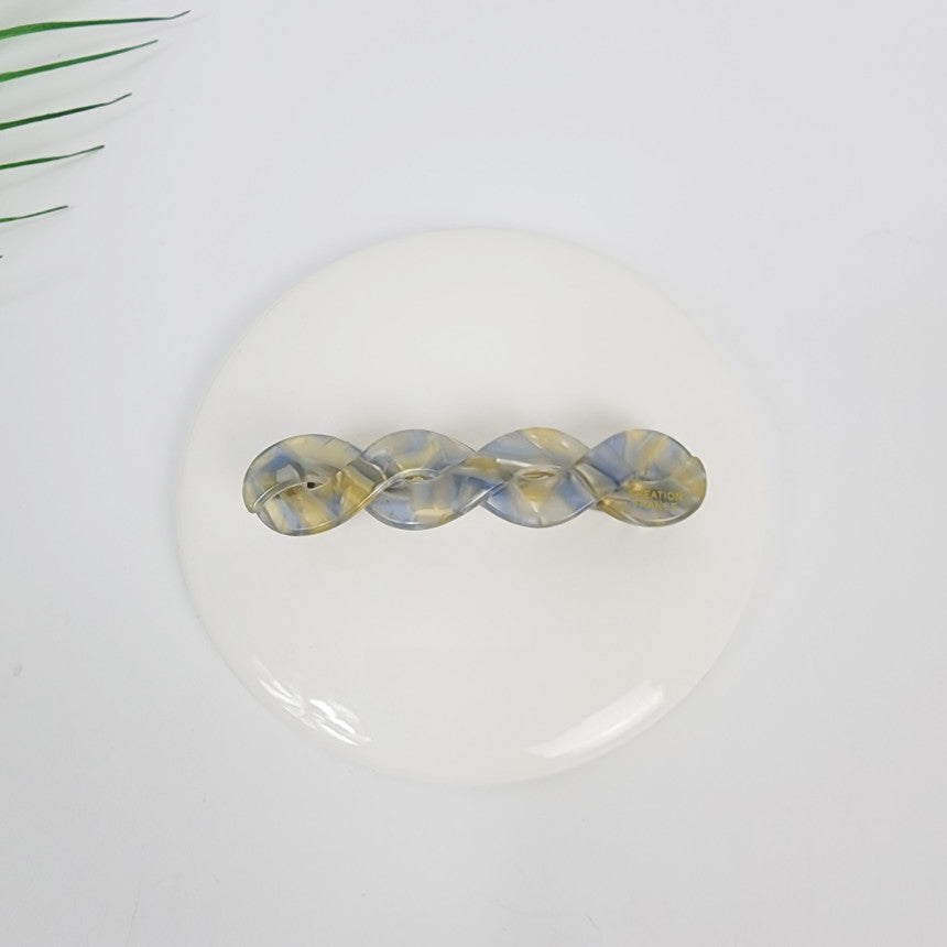Twist Mini Hair Barrette 2.8 in – 14 Yellow Aurora