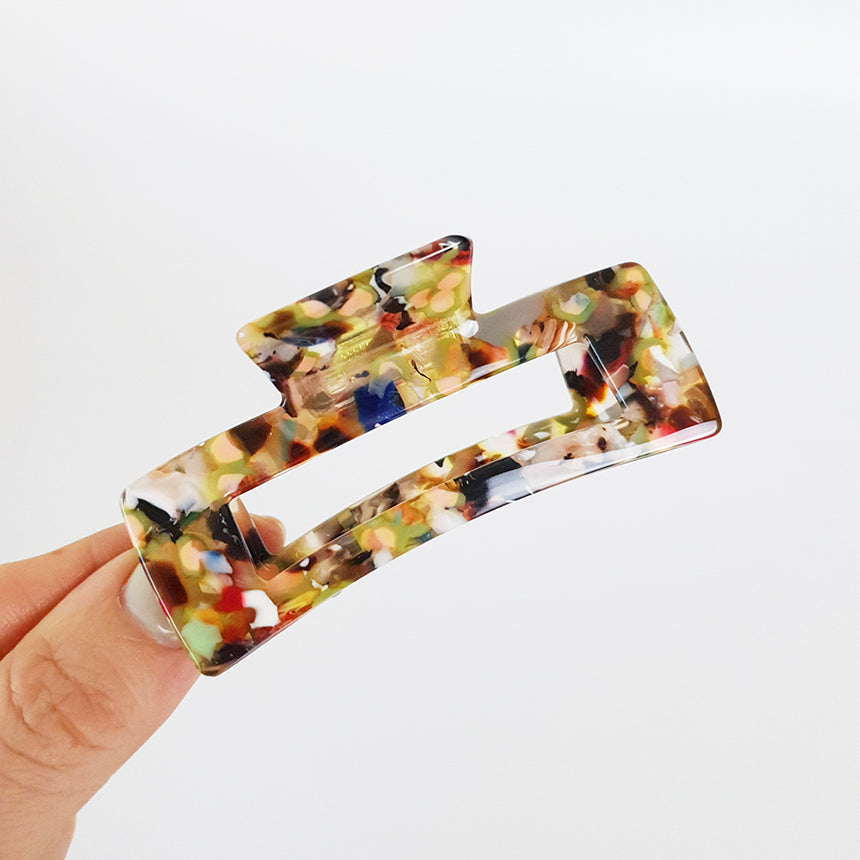 Long Square Medium Hair Claw Clip – 18 Art Yellow