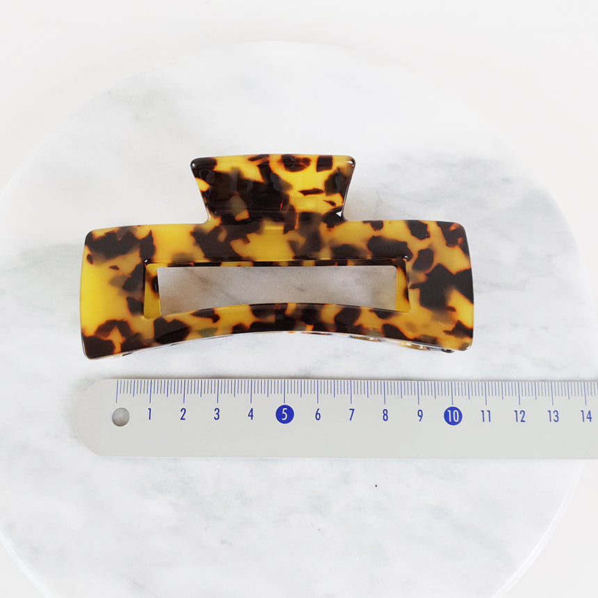 Square Hair Claw Clip 3.9 in – Tortoise Shell, 6 Sizes, French-style