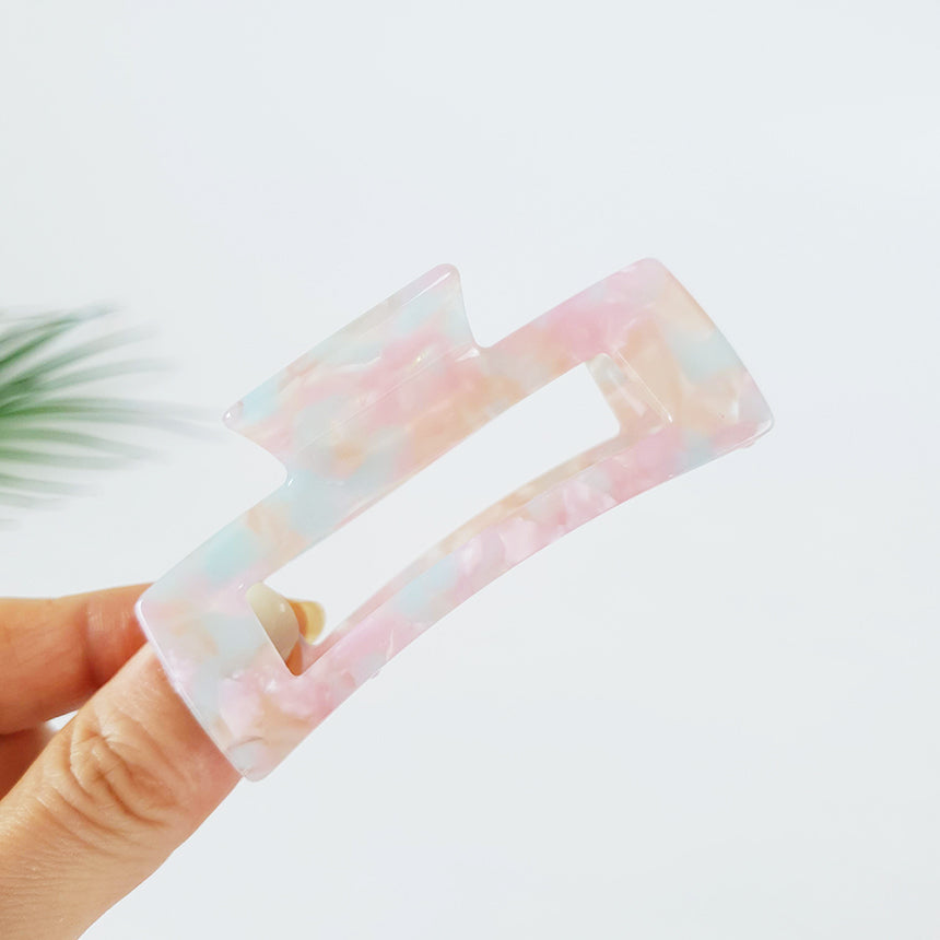 Long Square Medium Hair Claw Clip – 23 Pink Mint