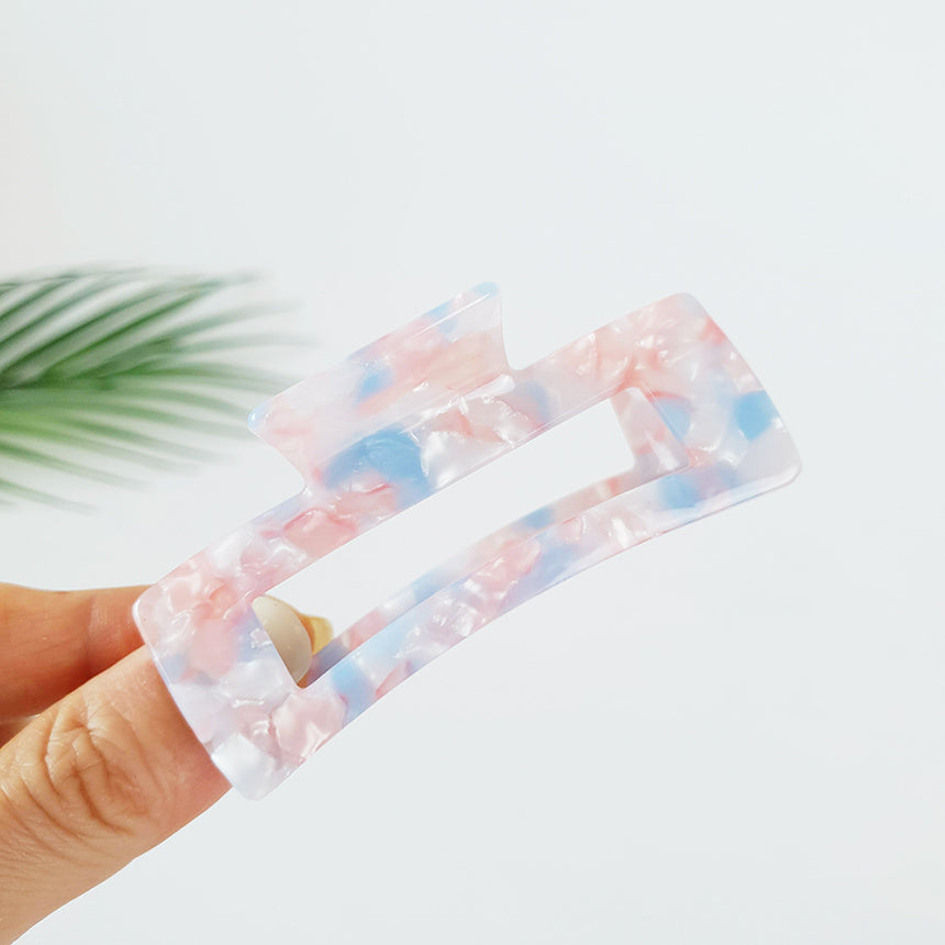 Long Square Medium Hair Claw Clip – 22 Pink Sky