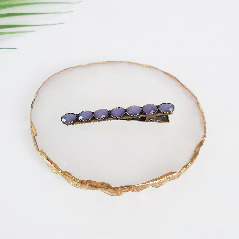 Bead Mini Alligator Hair Clip 2.4 in – 4 Lavender