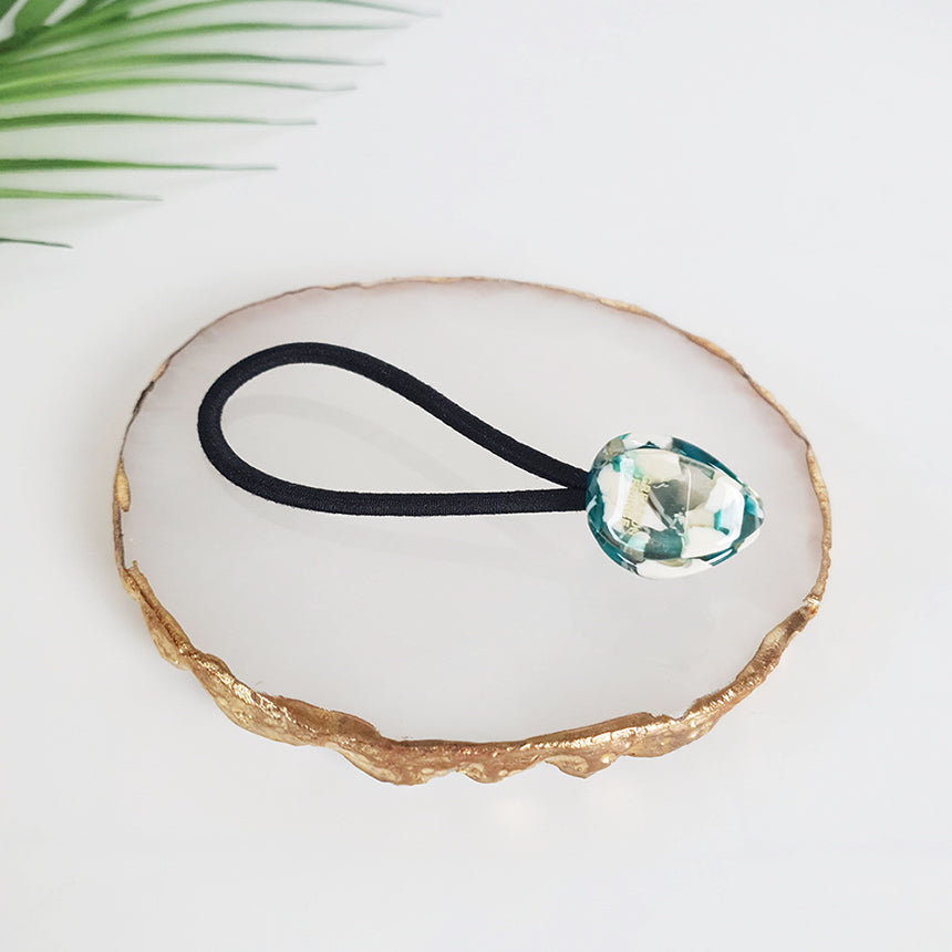 Tulip Hair Tie 0.8 in – 10 Green White