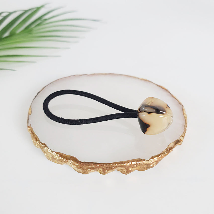 Tulip Hair Tie 0.8 in – 1 Leopard Beige
