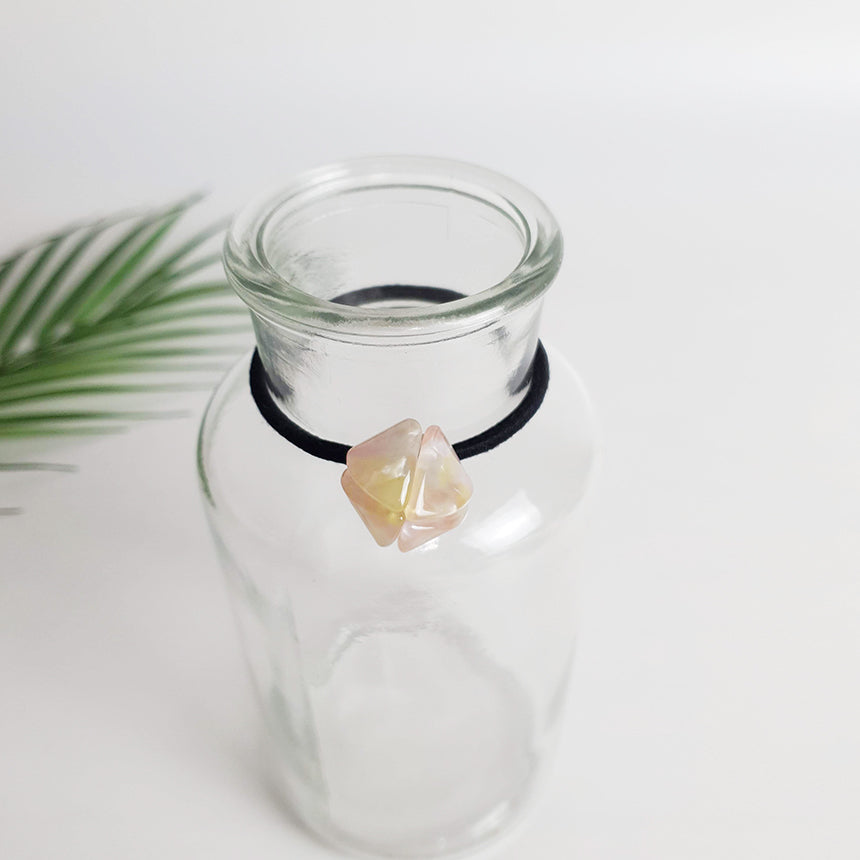 Tulip Hair Tie 0.8 in – Tortoise Shell Marble & Solid, French-style
