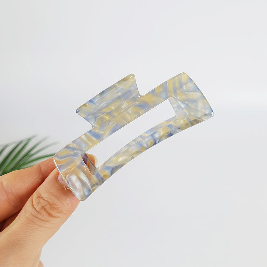 Long Square Medium Hair Claw Clip – 27 Yellow Aurora