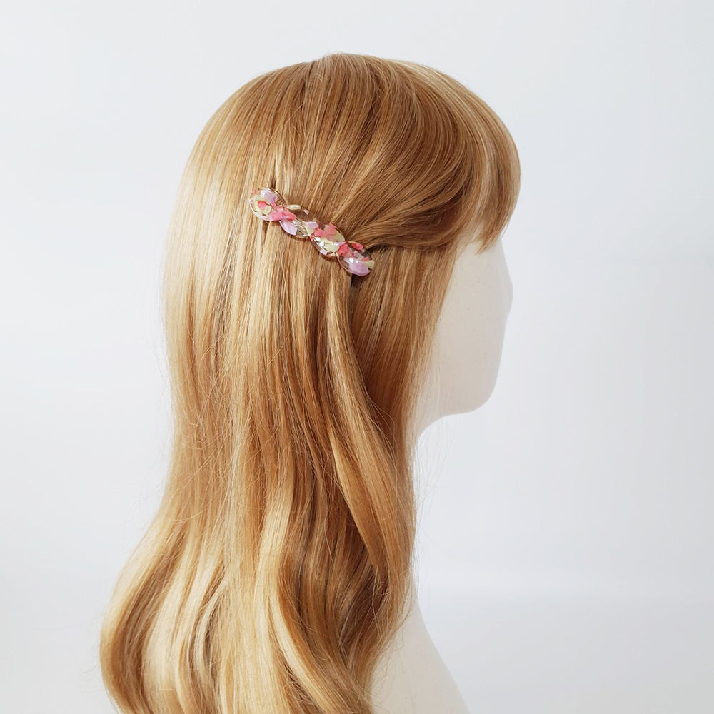 Twist Mini Hair Barrette 2.8 in – Marble, Aurora, French Pin, for Bangs