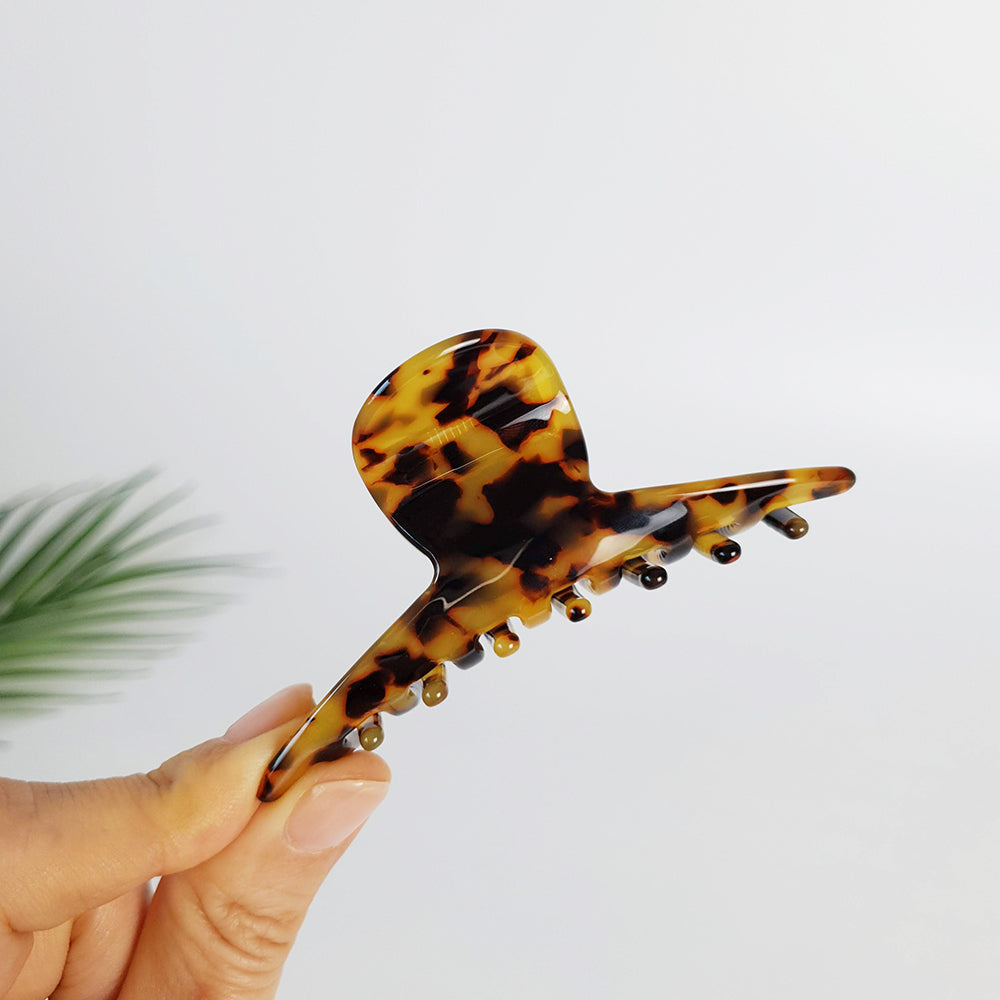 Elle Ribbon Medium Hair Claw Clip 3.7 in – Tortoise Shell, French-style