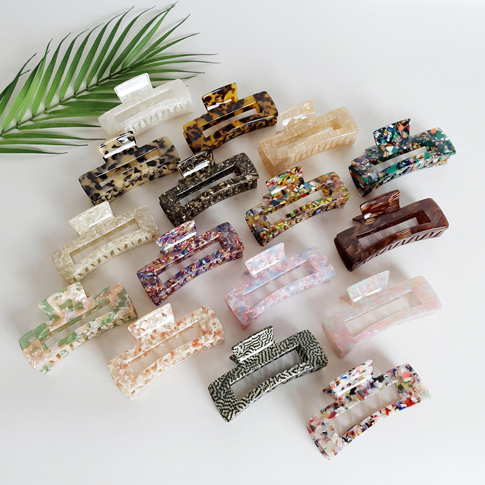 Long Square Large Hair Claw Clip – color lineup 1