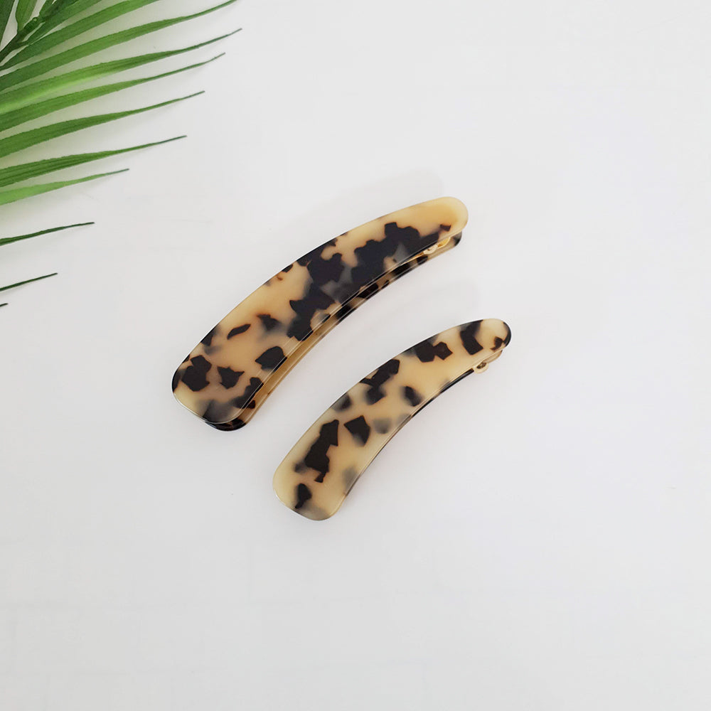 Round Large Banana Clip – 1 Leopard Beige