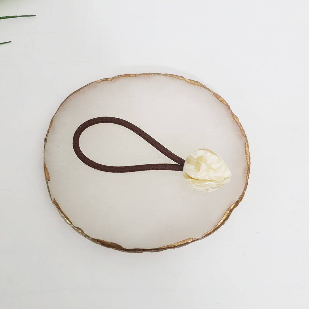 Tulip Hair Tie 0.8 in – 6 Marble Ivory