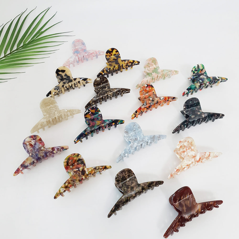 Elle Ribbon Medium Hair Claw Clip 3.7 in – Tortoise Shell, French-style
