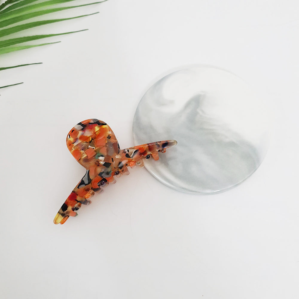 Elle Ribbon Medium Hair Claw Clip – 9 Orange Fever