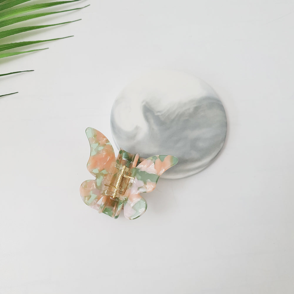 Butterfly Small Hair Claw Clip 2.6 in – 7 Olive Peach