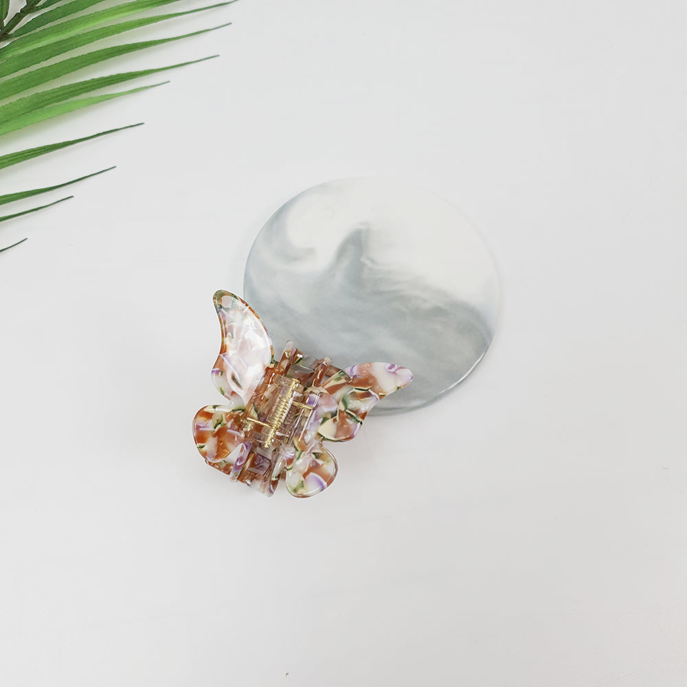 Butterfly Small Hair Claw Clip 2.6 in – 10 Art Orange