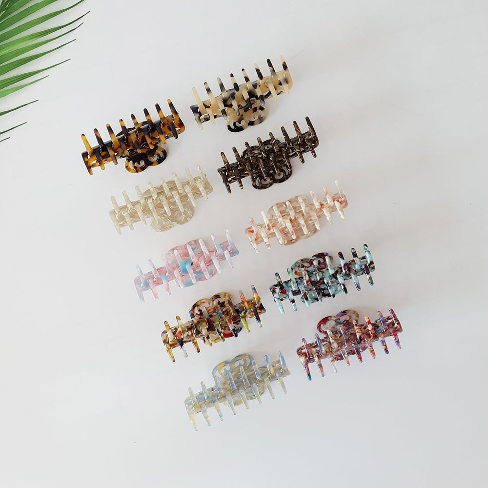Scroll Medium Hair Claw Clip 3.5 in – Tortoise Shell Marble, French-style