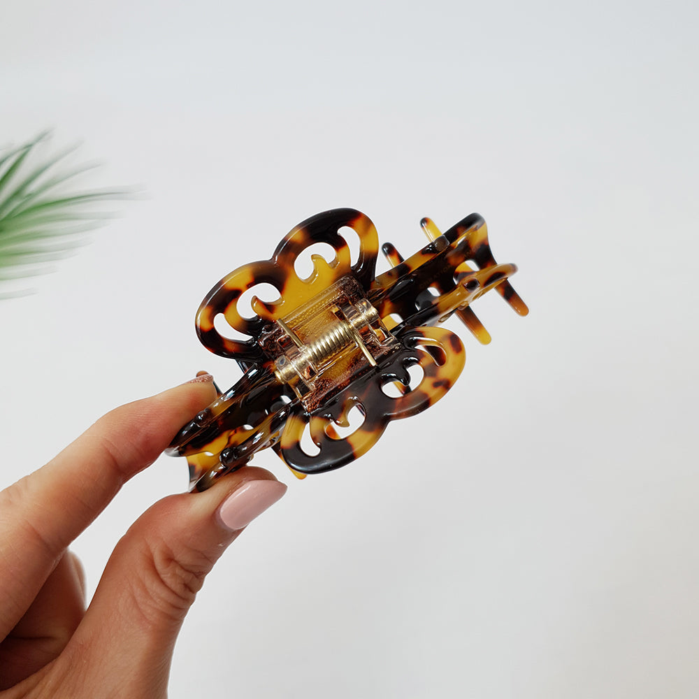 Scroll Medium Hair Claw Clip 3.5 in – Tortoise Shell Marble, French-style