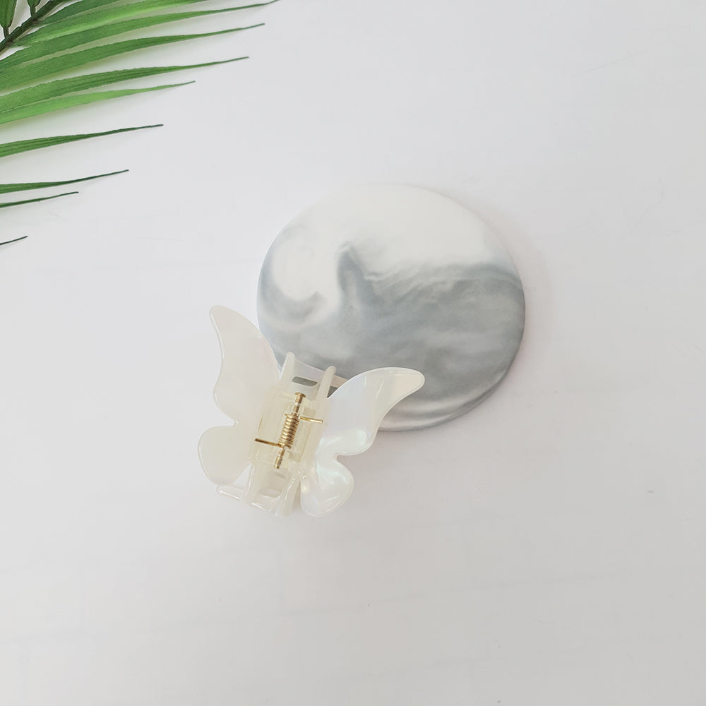 Butterfly Small Hair Claw Clip 2.6 in – 11 Aurora White