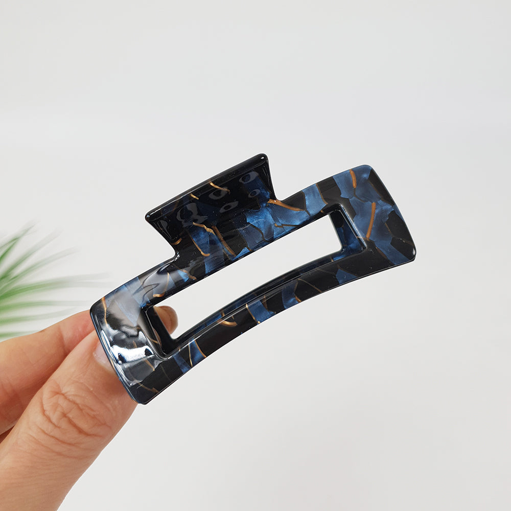 Long Square Medium Hair Claw Clip – 5 Art Navy