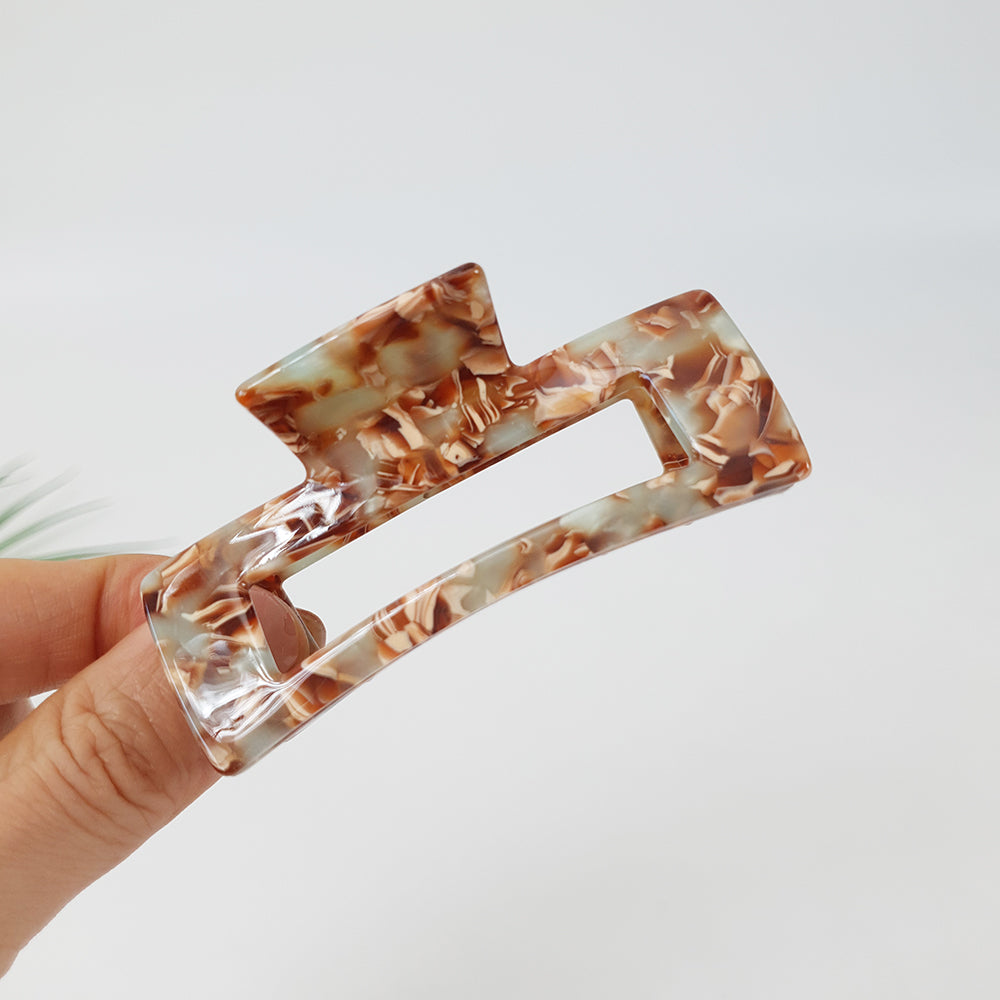 Long Square Medium Hair Claw Clip – 8 Sugar Green