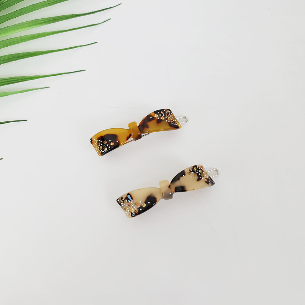 Ribbon Mini Bobby Pin 2.0 in – Tortoise Shell, Cubic, French Pin, for Bangs