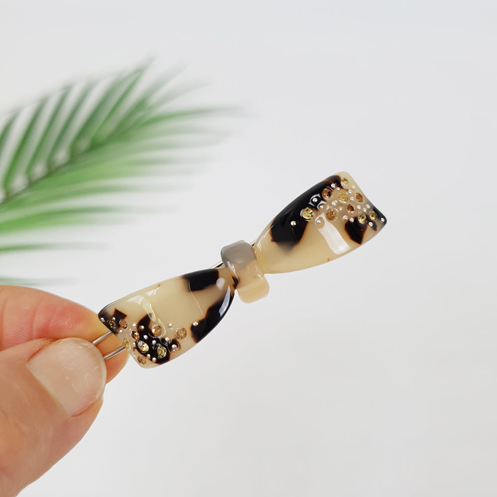 Ribbon Mini Bobby Pin 2.0 in – Tortoise Shell, Cubic, French Pin, for Bangs
