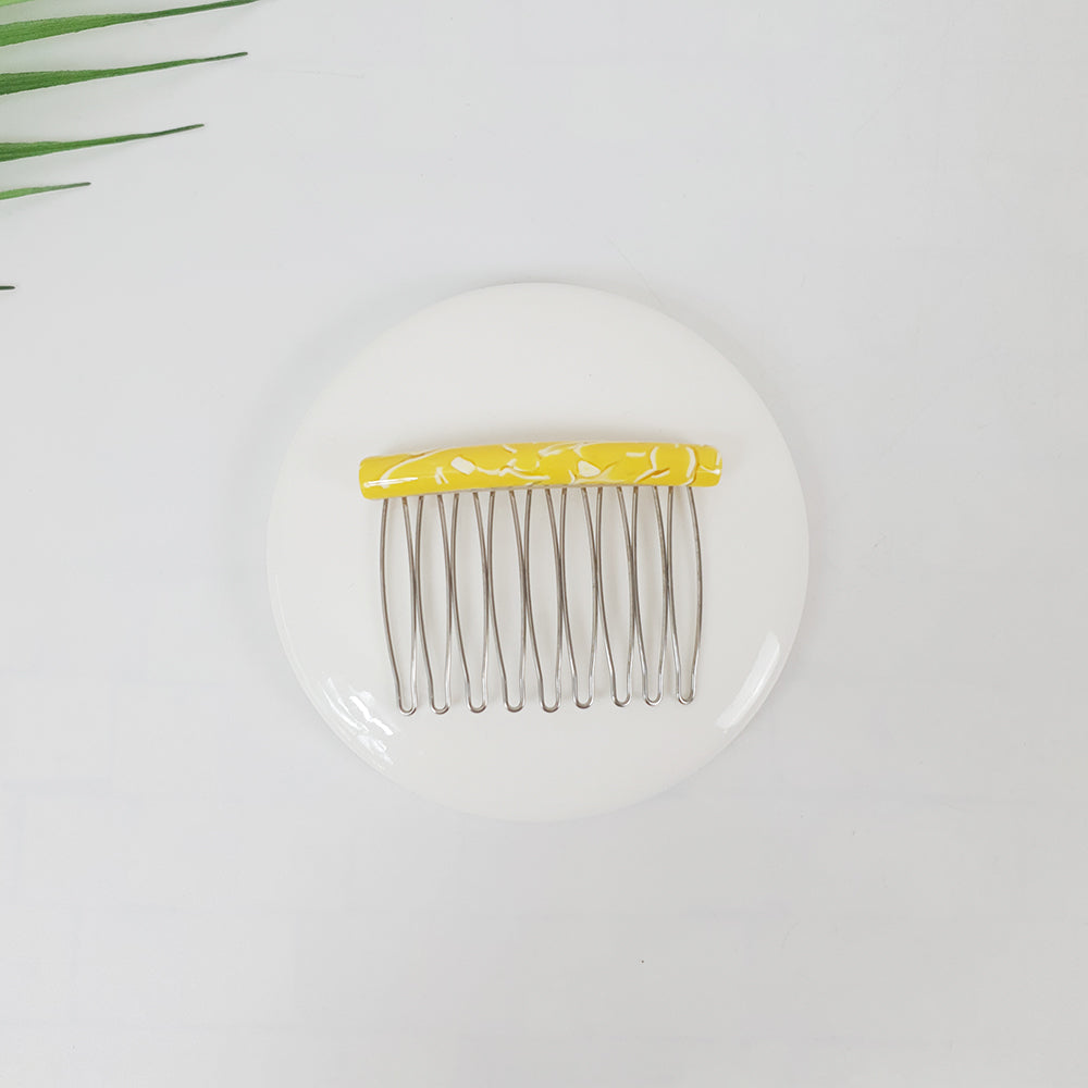 Straight Line Hair Comb Pin – 3 Yellow