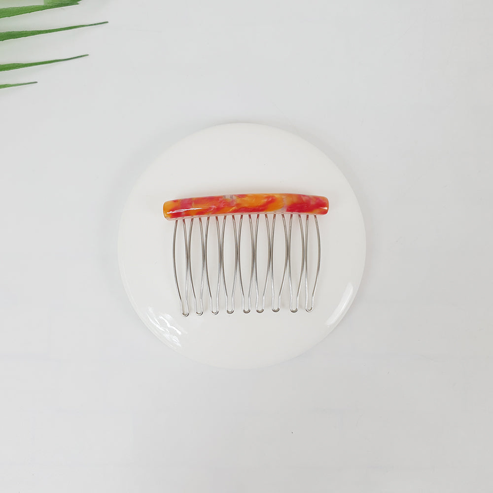 Straight Line Hair Comb Pin – 8 Orange