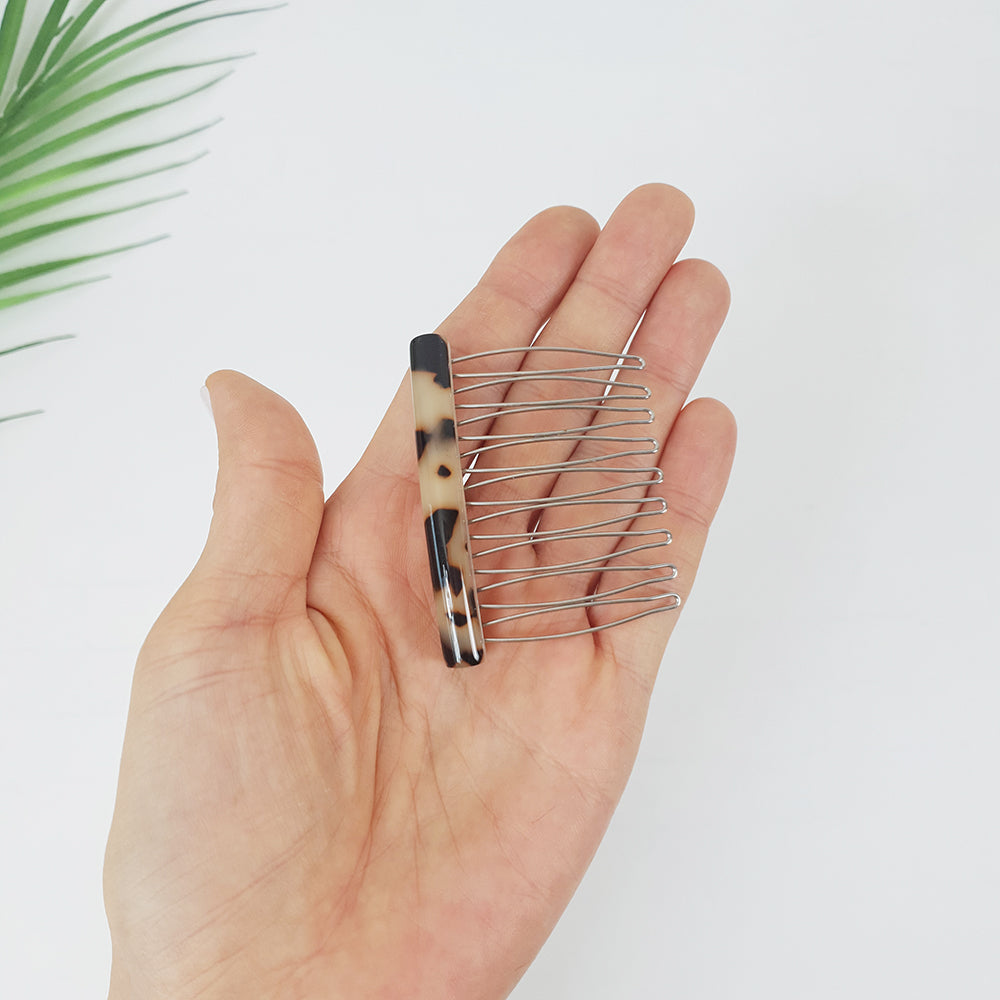 Straight Line Hair Comb Pin 2.4 in – Tortoise Shell, Jelly, French Pin