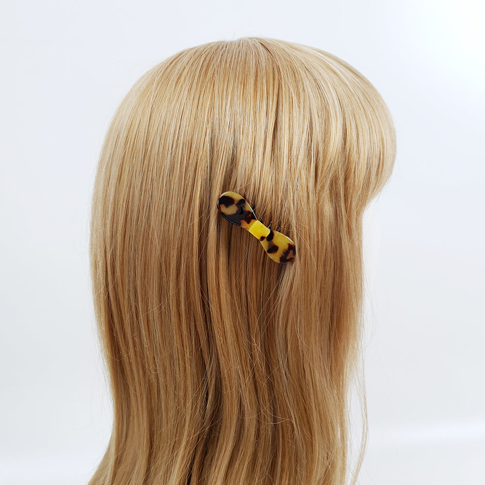 Round Ribbon Mini Hair Comb Pin 2.2 in – Tortoise Shell Marble, French Pin