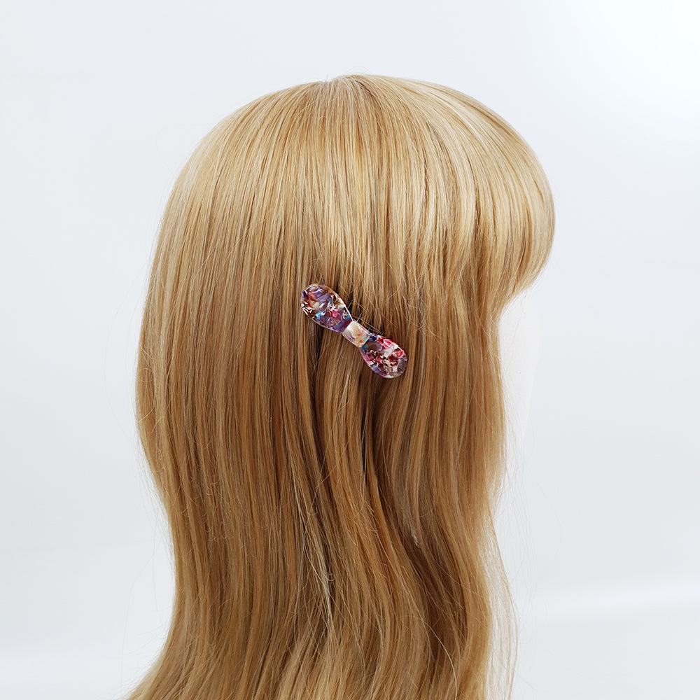 Round Ribbon Mini Hair Comb Pin 2.2 in – Tortoise Shell Marble, French Pin