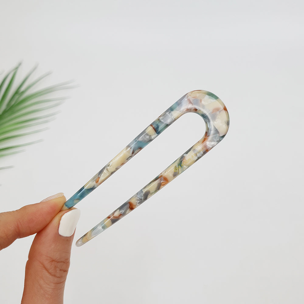 Straight U-Shape Hair Stick 3.9 in – 10 Art Jade