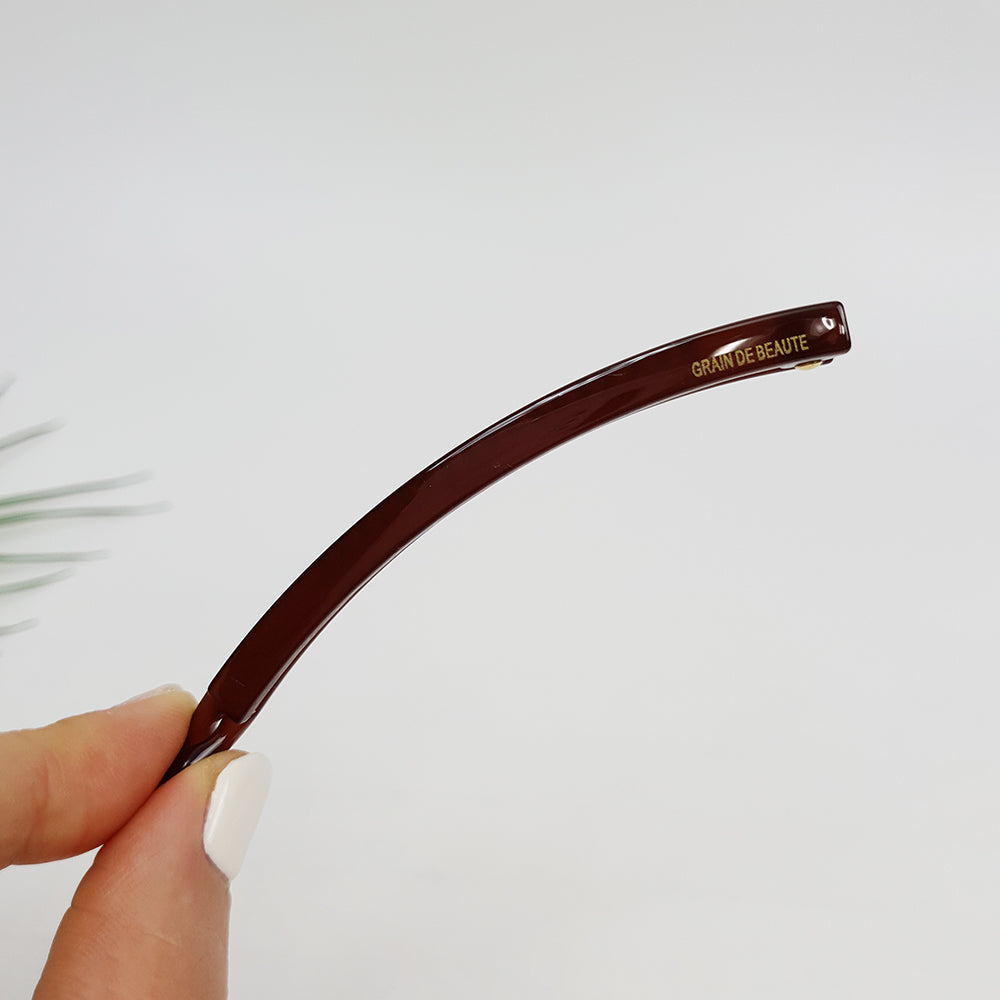 Slim Comb Small Banana Clip 3.1 in – 6 Brown