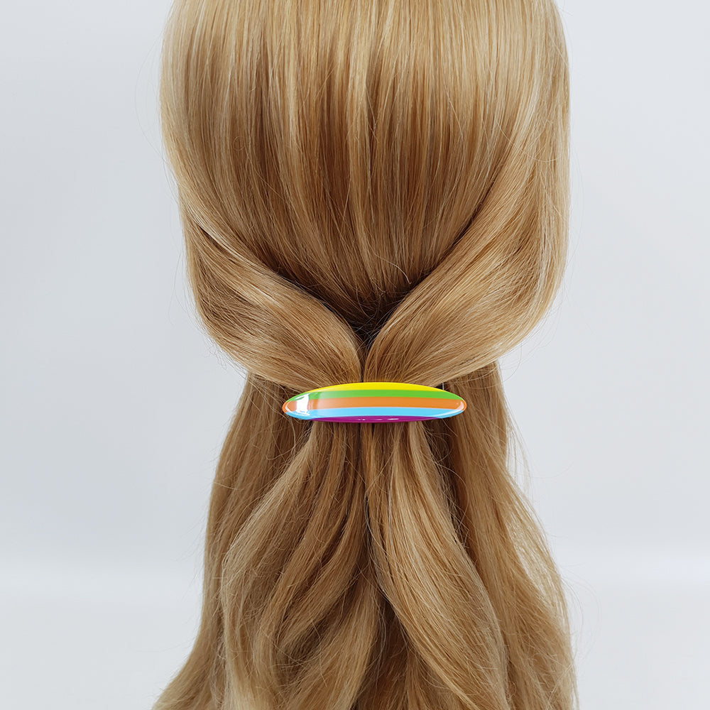 Long Round Hair Comb Pin 2.8 in – Tortoise Shell & Stripe, French Pin
