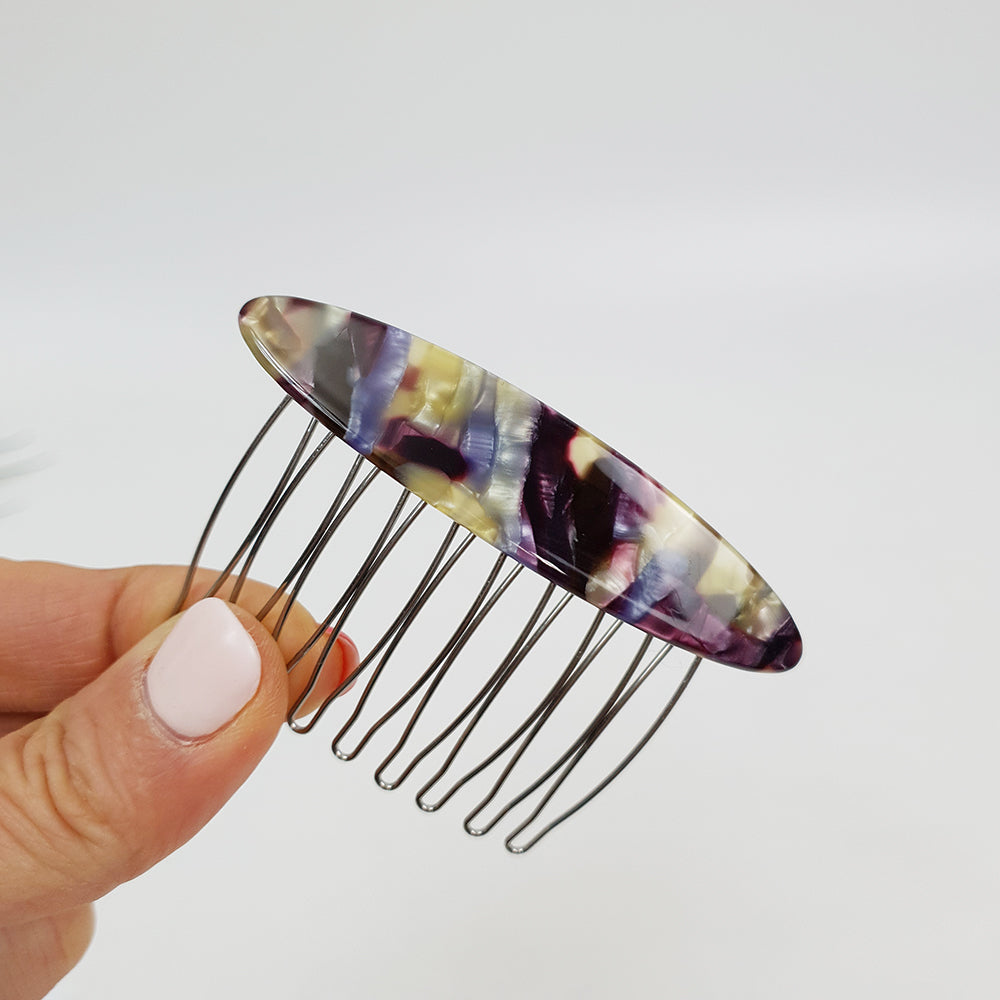 Long Round Hair Comb Pin 2.8 in – 3 Mix Purple