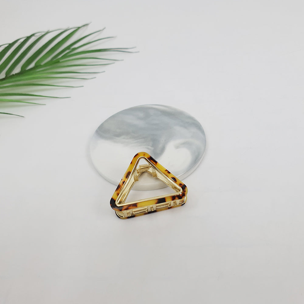 Triangle Mini Hair Claw Clip 2.0 in – 2 Leopard Brown