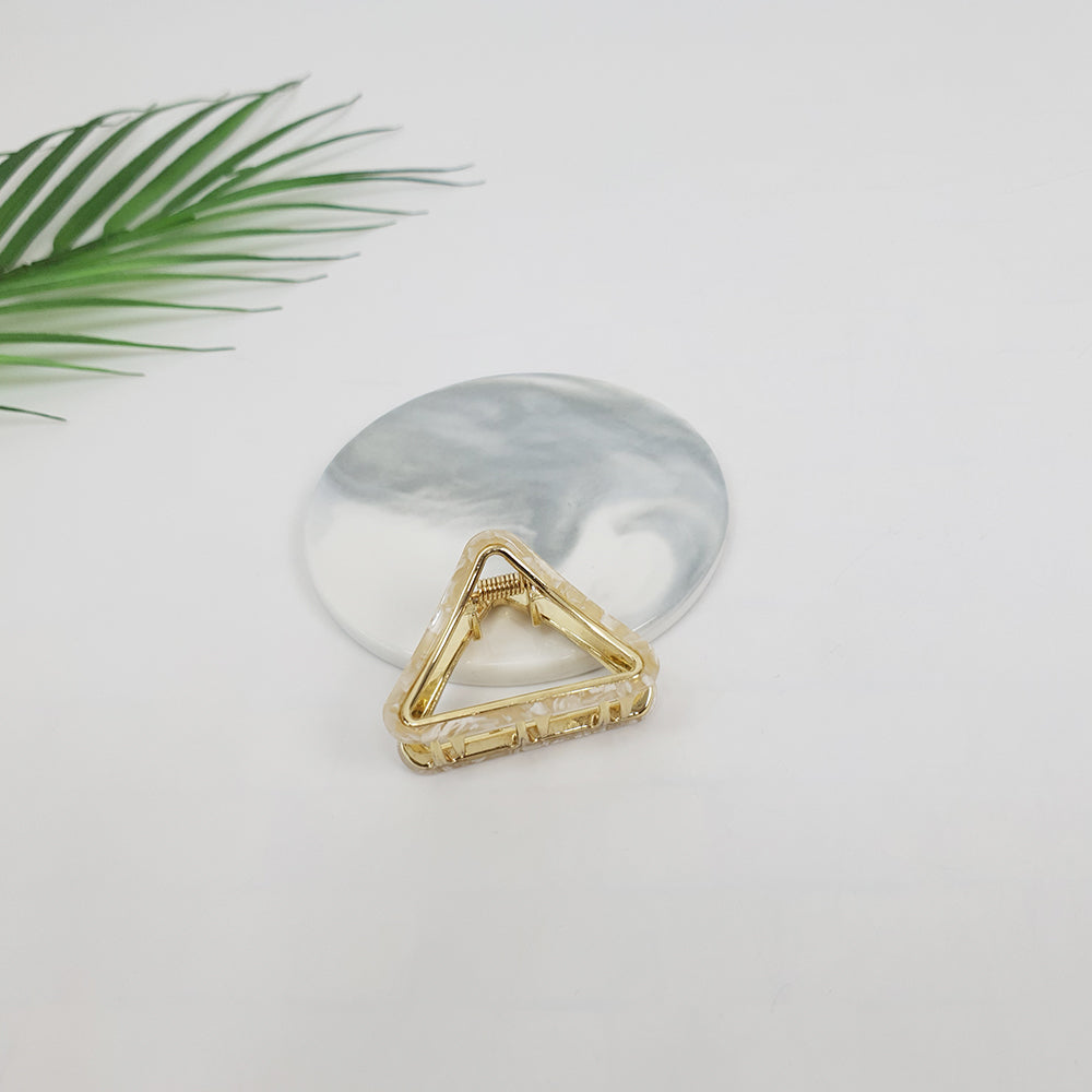 Triangle Mini Hair Claw Clip 2.0 in – 3 Marble Ivory