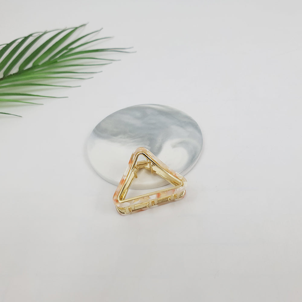 Triangle Mini Hair Claw Clip 2.0 in – 7 Marble Peach