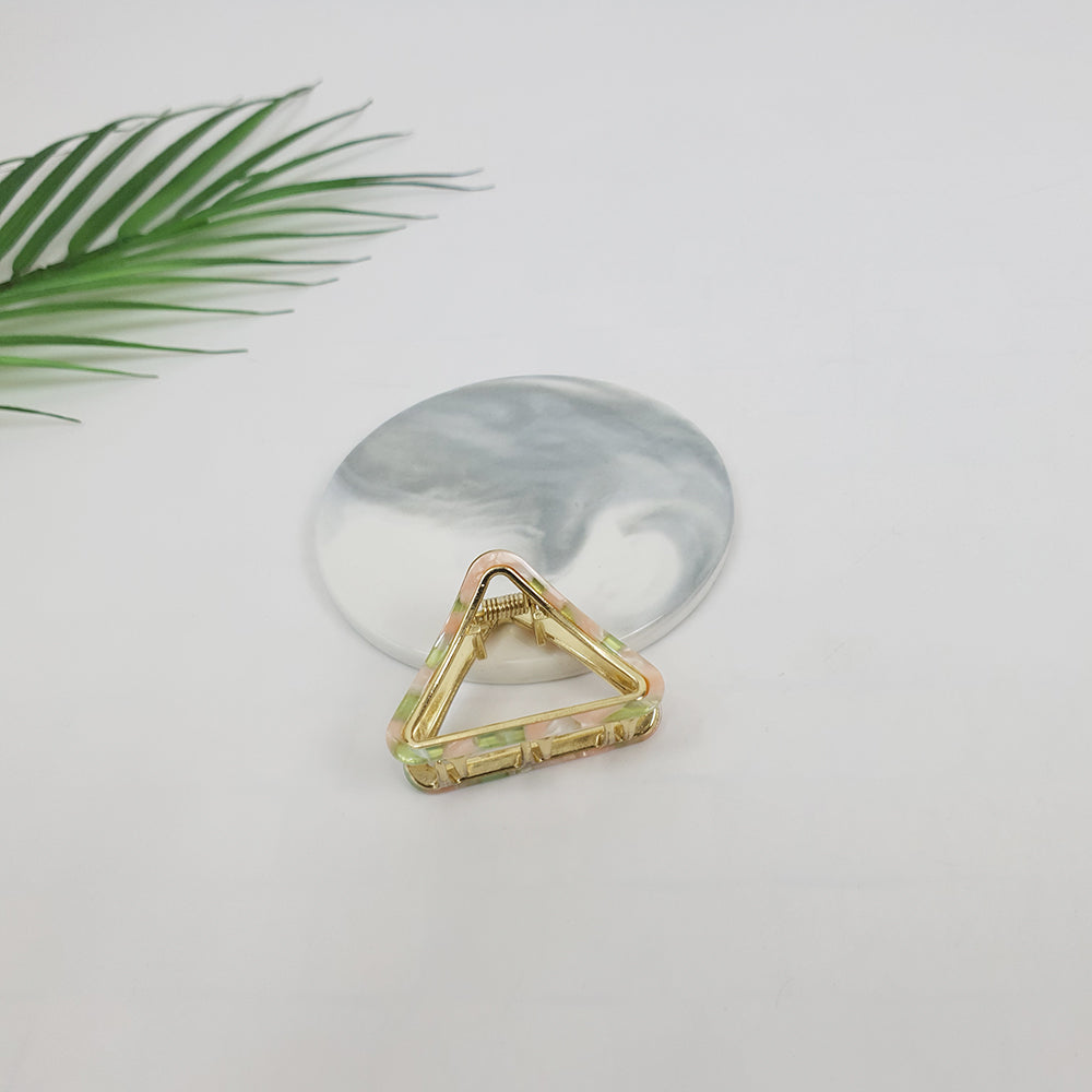Triangle Mini Hair Claw Clip 2.0 in – 10 Olive Peach
