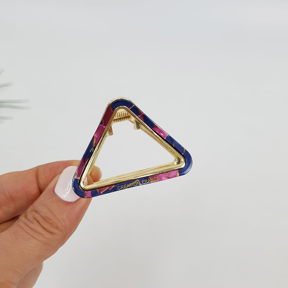 Triangle Mini Hair Claw Clip 2.0 in – Tortoise Shell Marble, French-style
