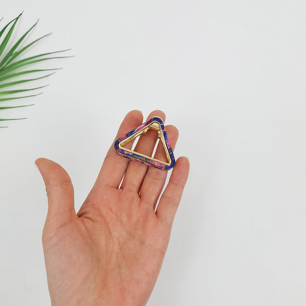 Triangle Mini Hair Claw Clip 2.0 in – Tortoise Shell Marble, French-style
