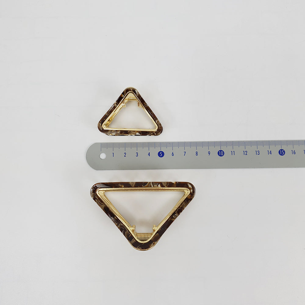 Triangle Mini Hair Claw Clip 2.0 in – Tortoise Shell Marble, French-style