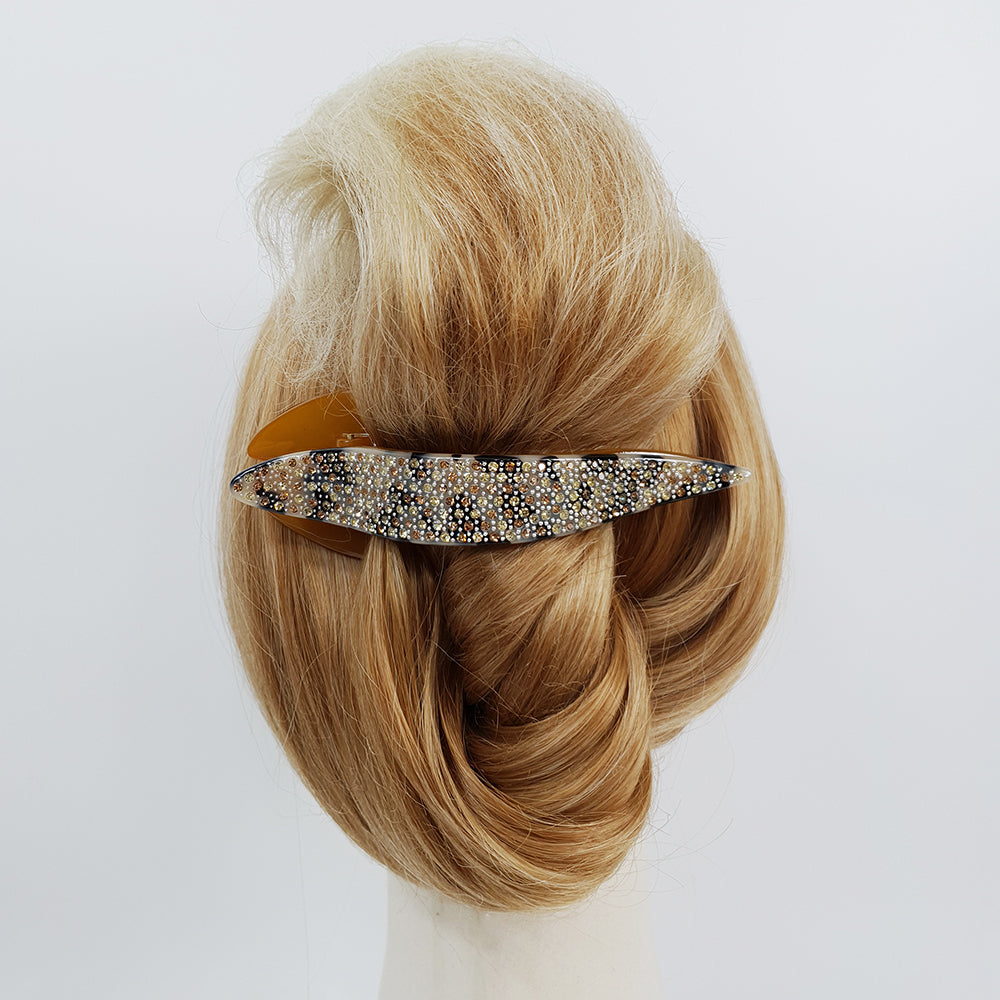 Stone Jumbo Hair Claw Clip 5.1 in – Cubic, French-style, for Updos