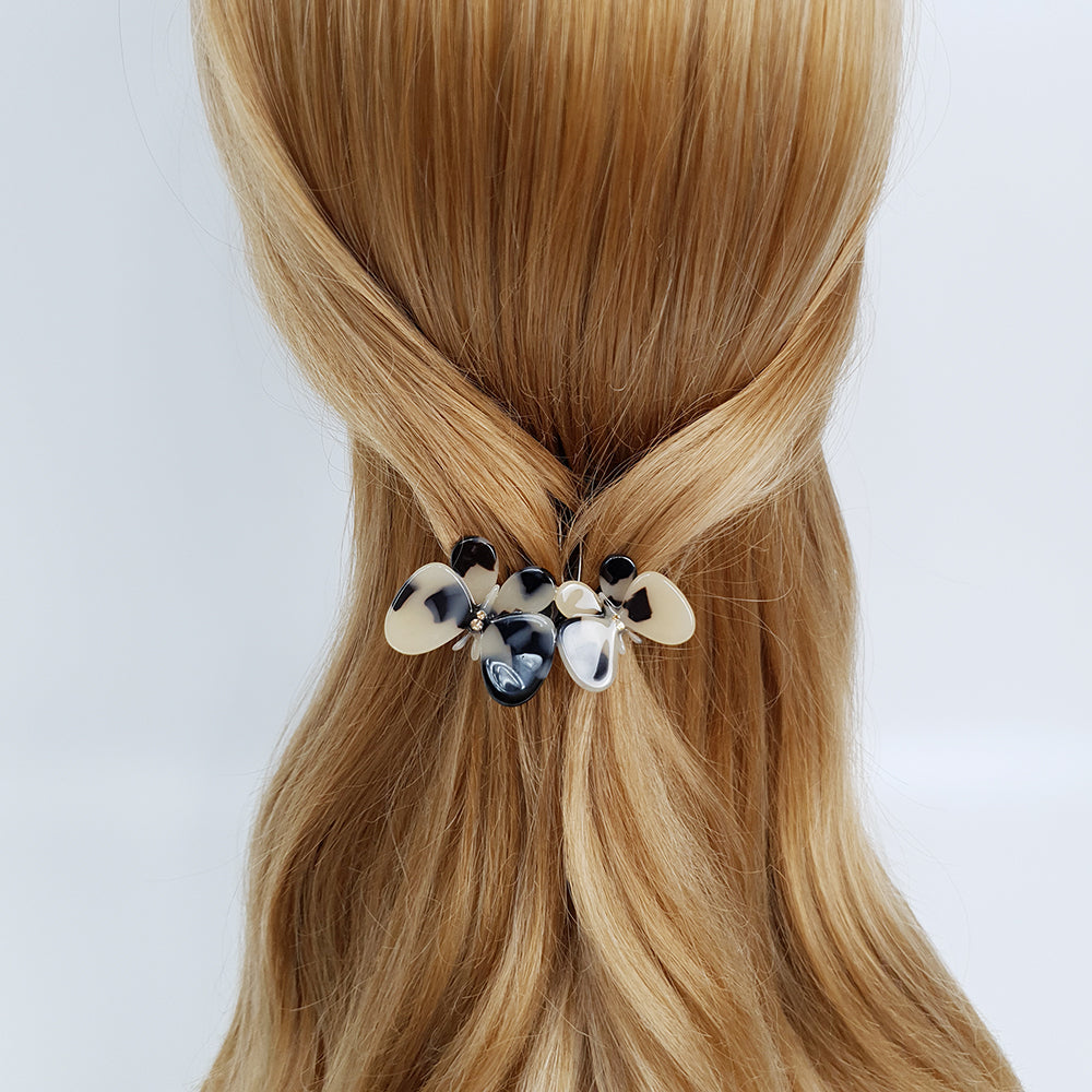 Twin Butterfly Hair Comb Pin 2.8 in – Tortoise Shell, Cubic, French Pin