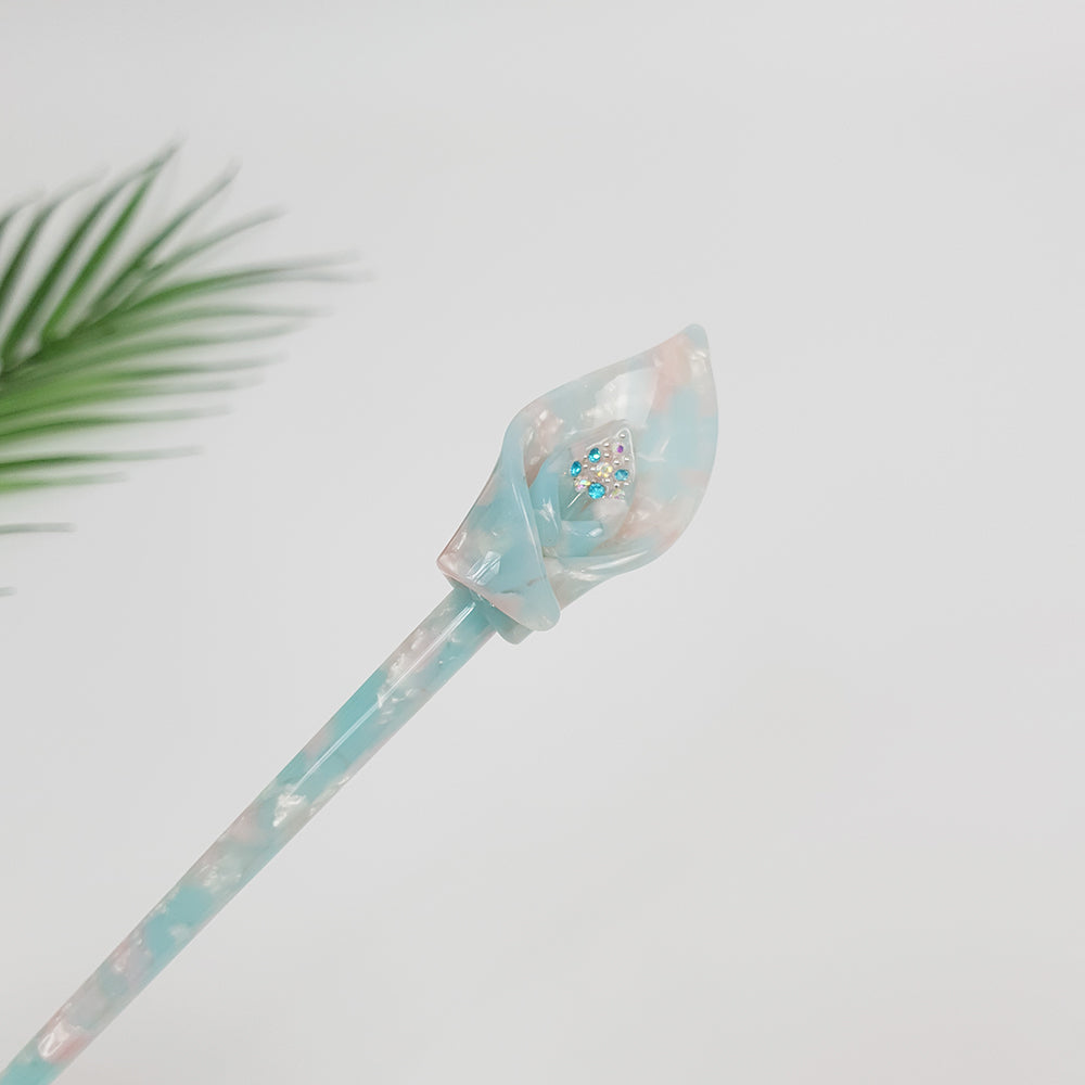 Flower Bud Hair Stick – 3 Marble Sky