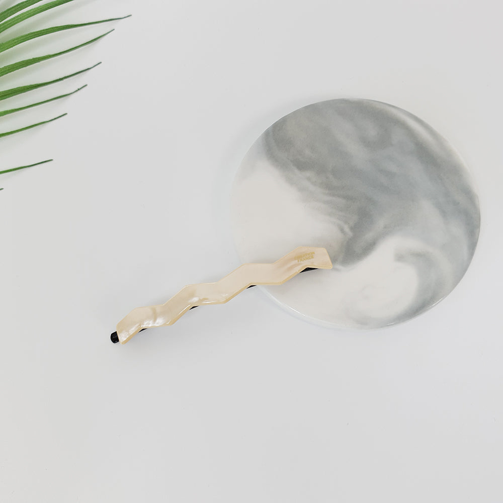 Zigzag Long Bobby Pin 3.3 in – 8 Cream Beige