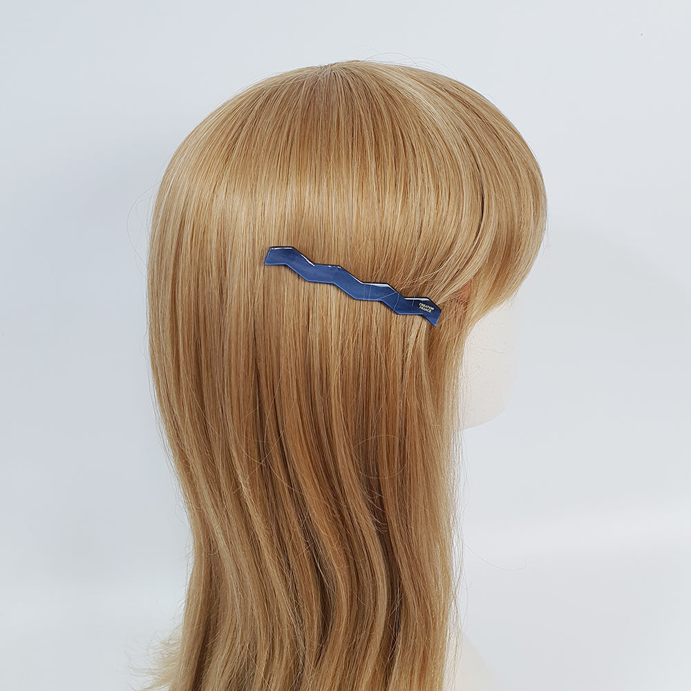 Zigzag Long Bobby Pin 3.3 in – Solid Acetate, Black Pin, French Pin