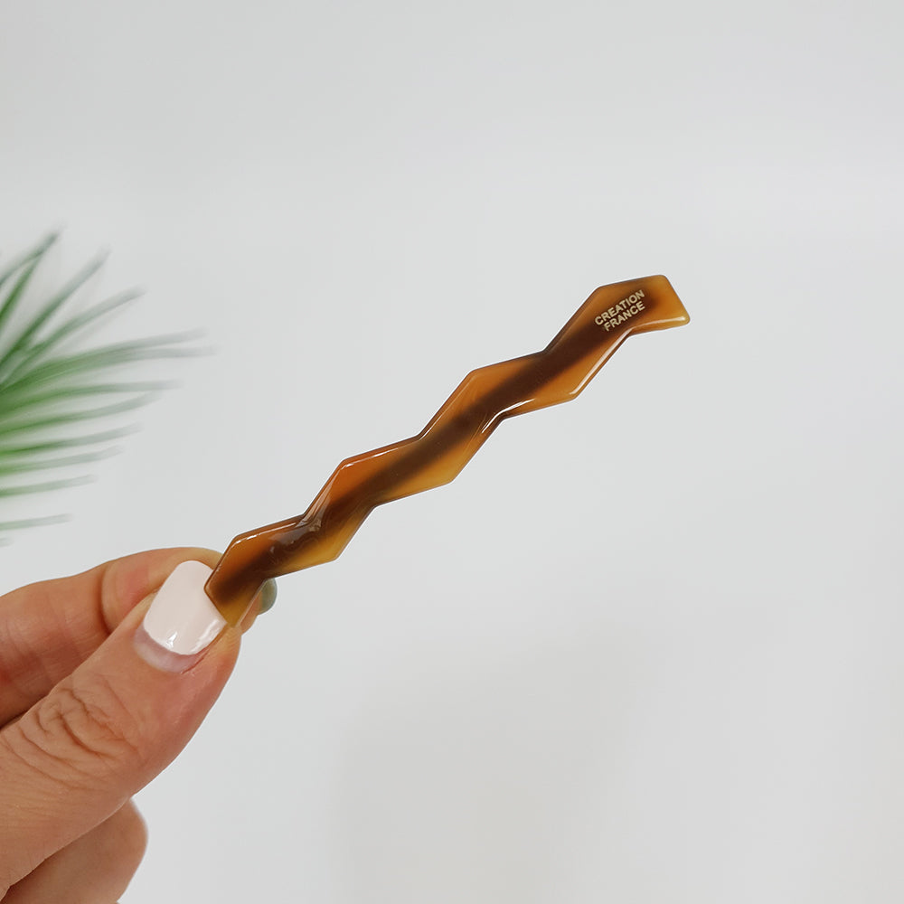 Zigzag Long Bobby Pin 3.3 in – Solid Acetate, Black Pin, French Pin